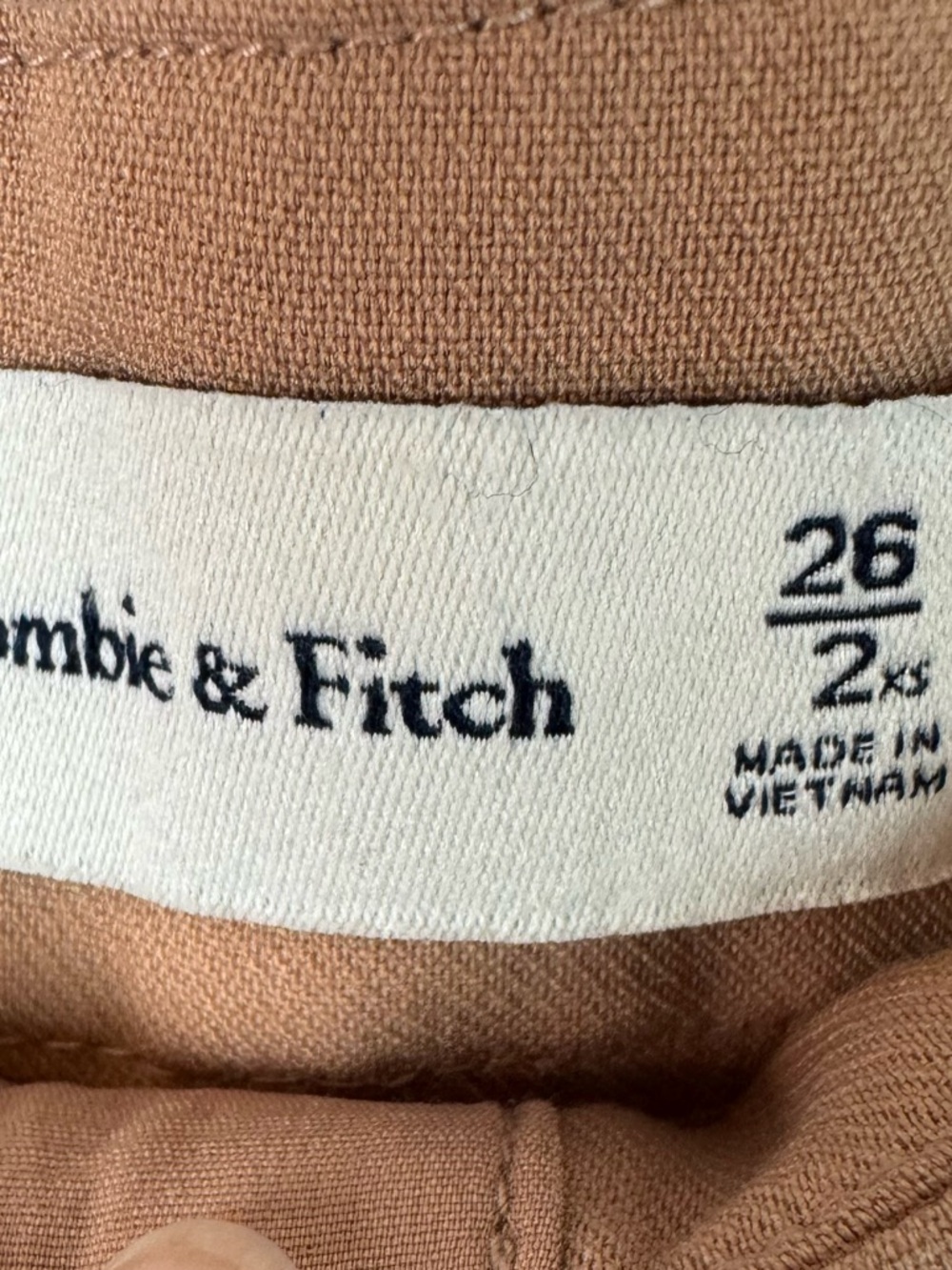 Abercrombie & Fitch Women's 26/2 XS Sloane Tailored Pant Wide Leg Camel Brown - Picture 3 of 7